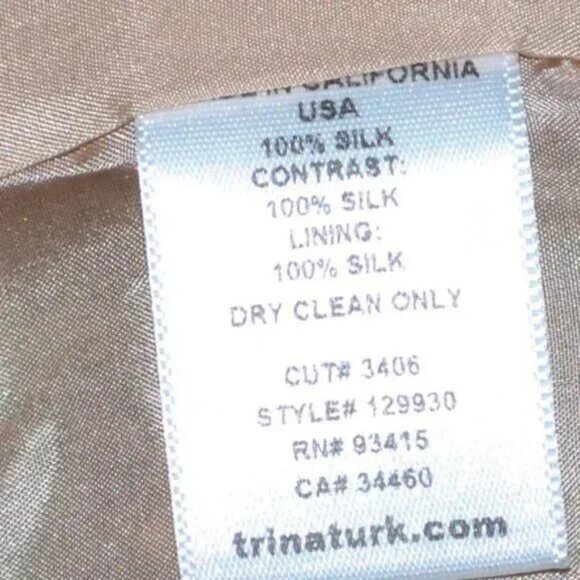 NWT Trina Turk Black Tan Beige Abstract Geometric Animal Print Silk Dress L 12 - Picture 9 of 10